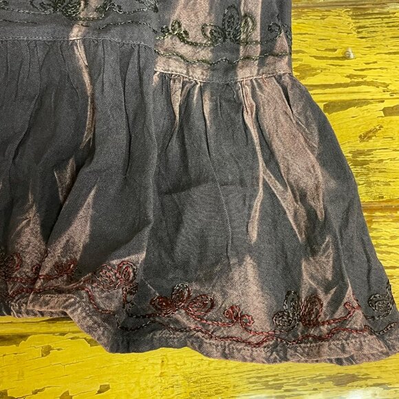 Sacred Threads Tie Dye Embroidered Floral Tiered Dress SM/MED Boho Artsy Hippie - Picture 6 of 8